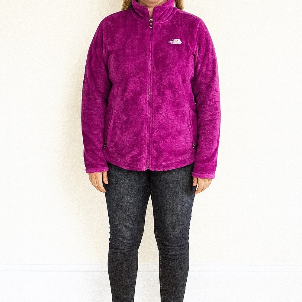 The North Face Size Medium Purple Fuzzy Full-Zip Fleece Jacket